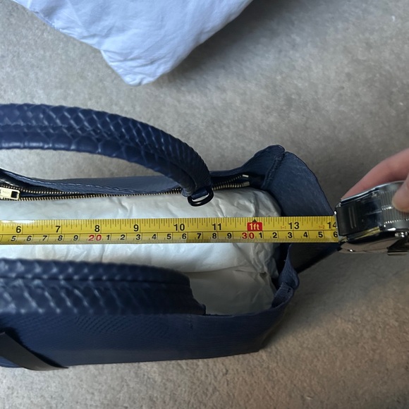 Ampersand As Apostrophe Half Tote Navy Night Python Textured Leather NWT - Picture 4 of 10